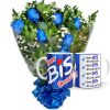 Mini Buquê com 6 Rosas Azuis+1Caneca BIS