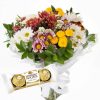 Mini buquê com Flores Campestres+Chocolate 3un