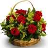 Cesta com 15 Rosas Vermelhas
